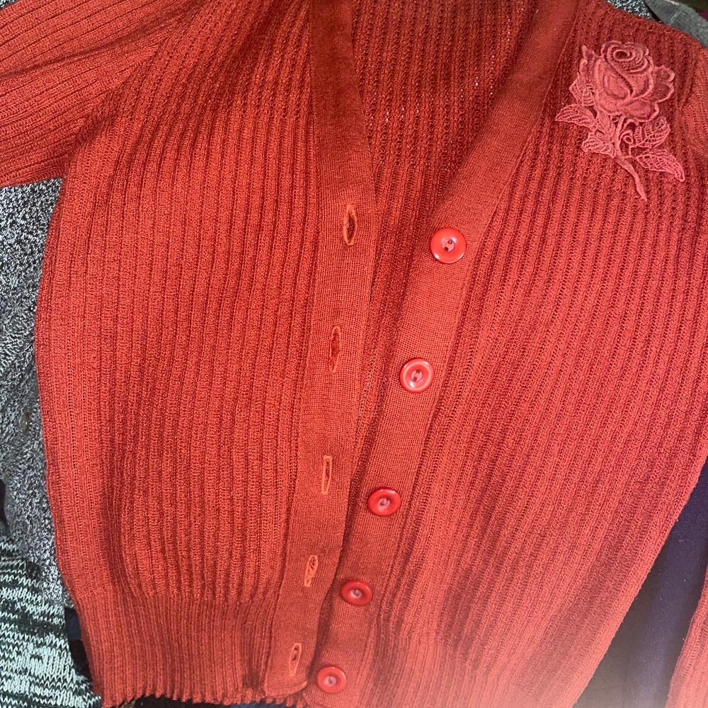 Vintage burnt orange cardigan